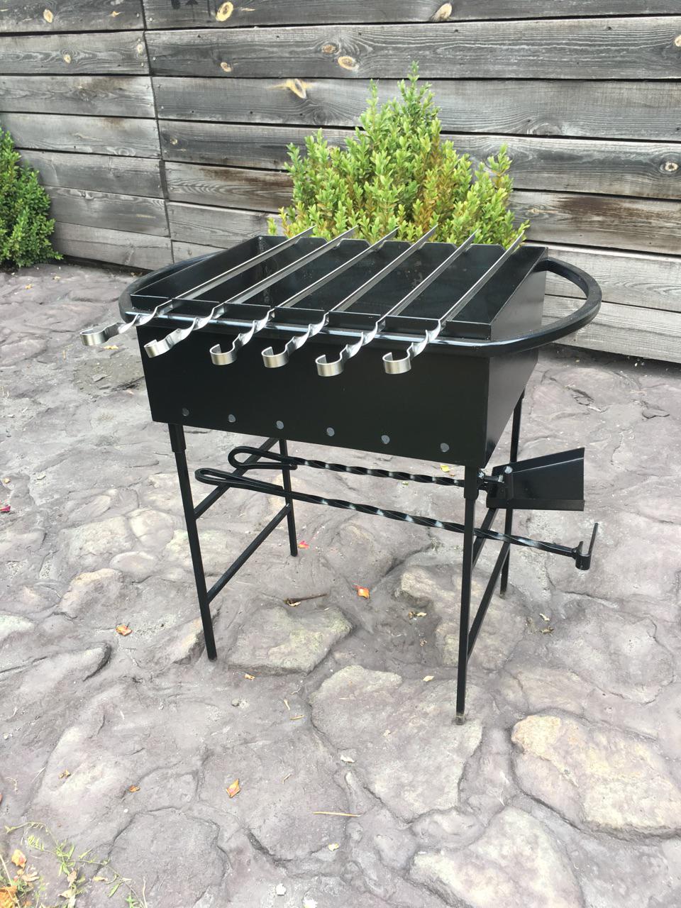 Мангал на 6 шампурів зі знімними ніжками 3 мм - фото 3 Мангал на 6 шампурів зі знімними ніжками 3 мм - фото 3