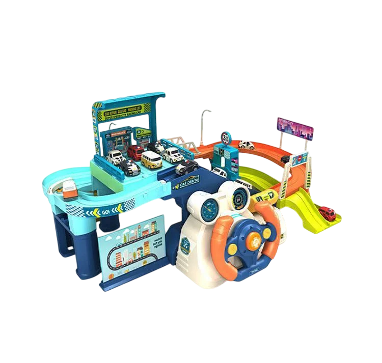 Дитячий двоповерховий ігровий паркінг Fun Game T904А з кермом (1702783535)