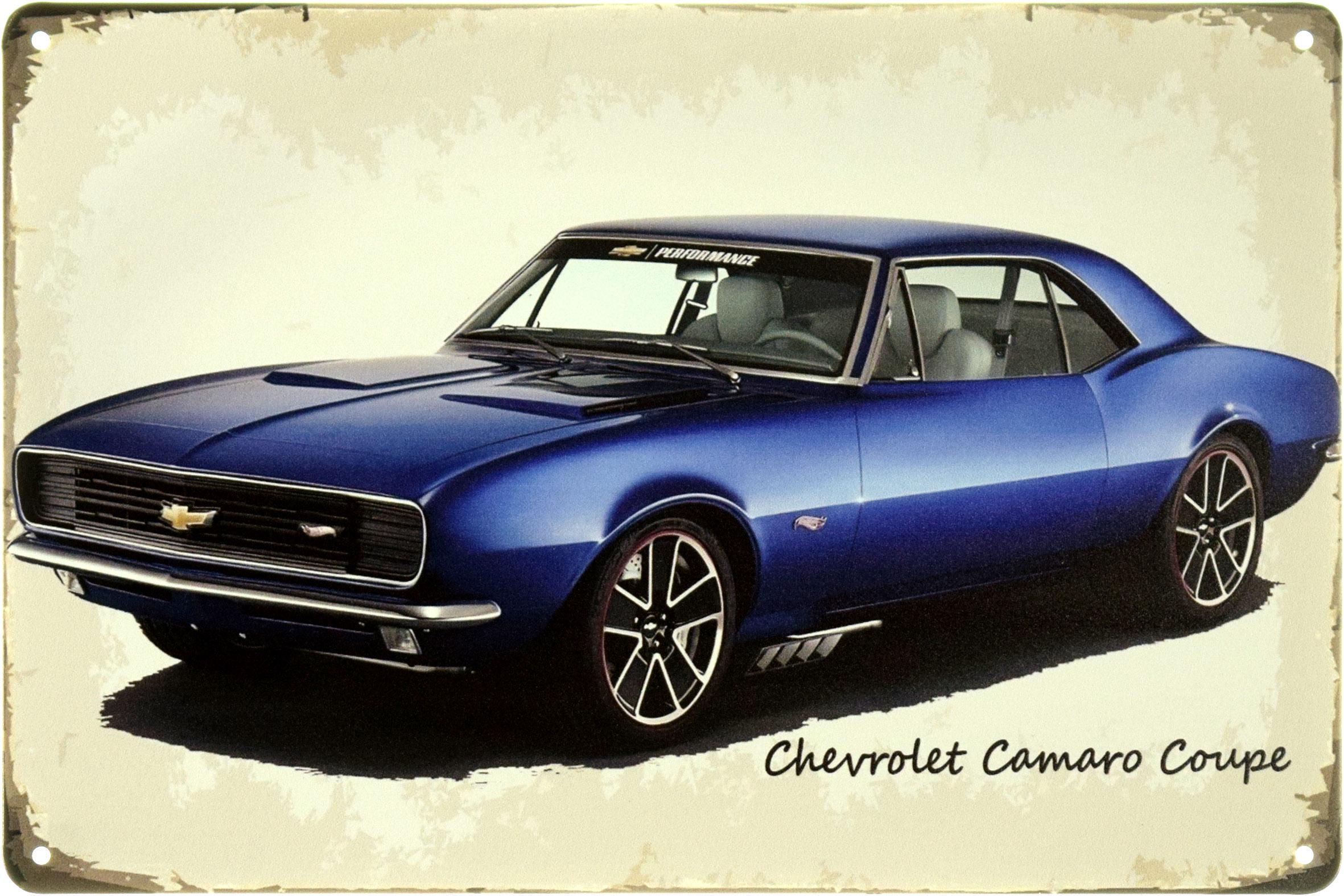 Табличка металлическая "Chevrolet Camaro Coupe" 20x30 см (ms-104107)
