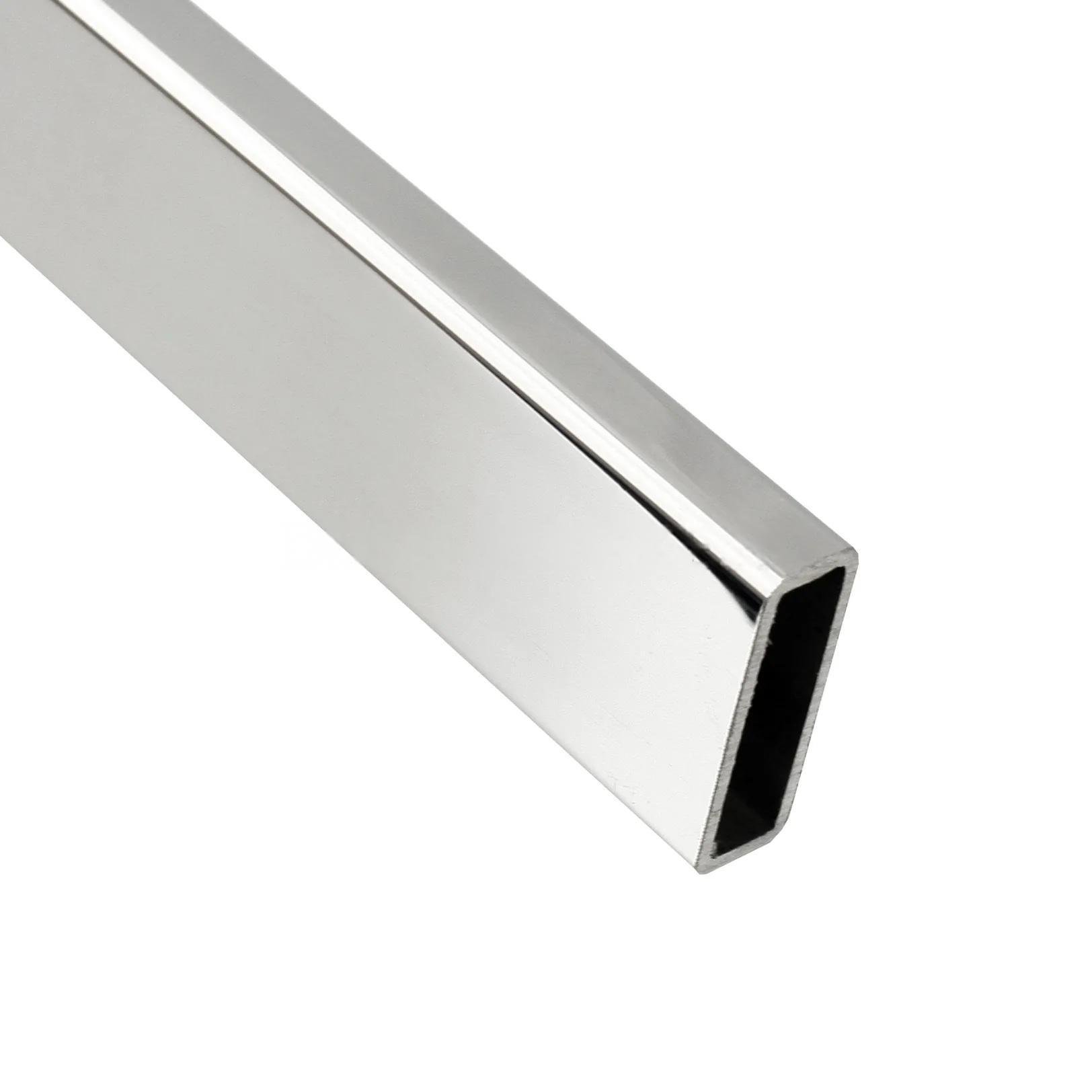 Штанга для душа труба прямоугольная из нержавеющей стали полированная 30х10 мм