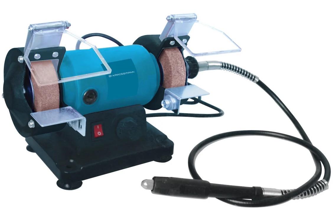 Точило с гравером Kraissmann 120 DS 75 с регулятором оборотов (27140403)