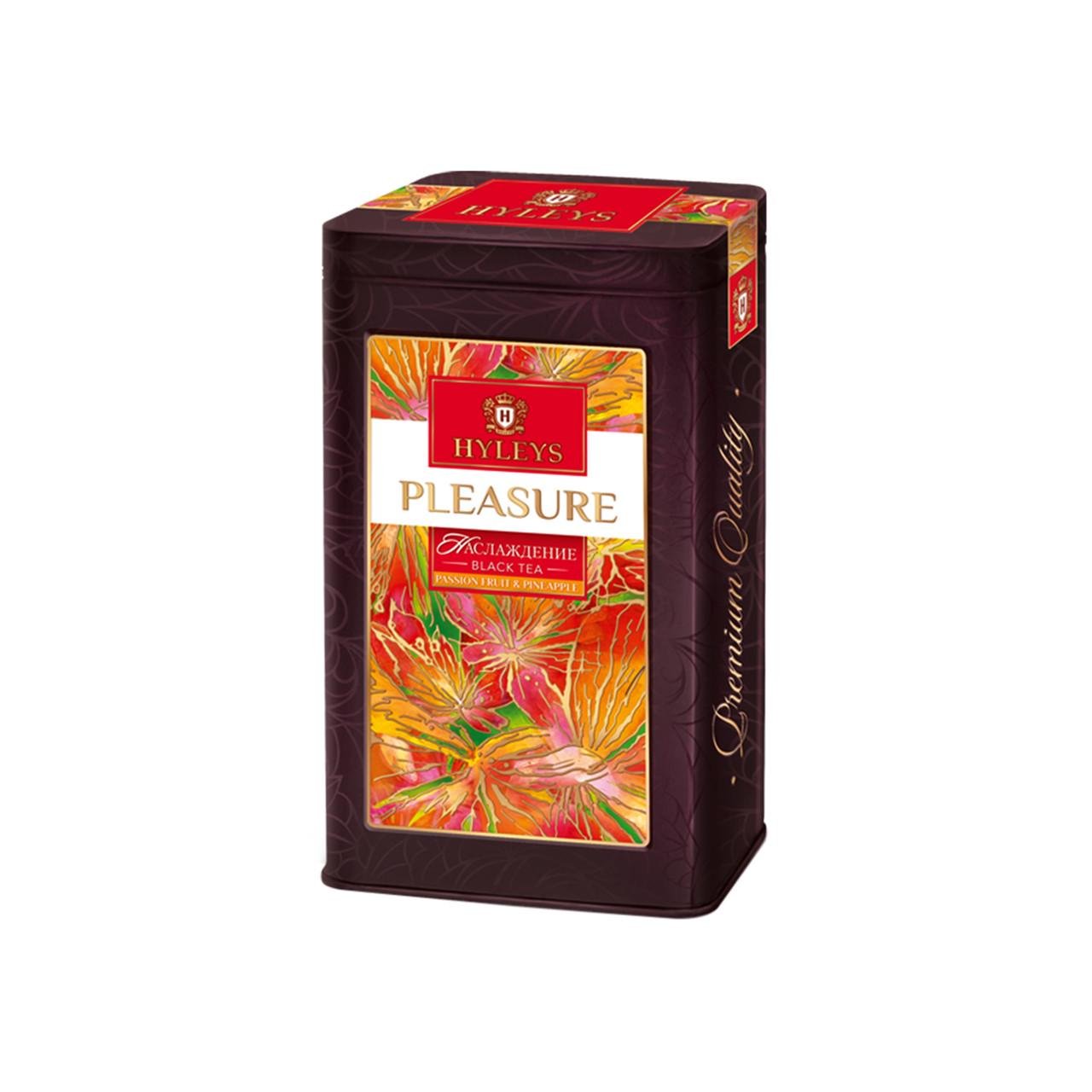 Чай Hyleys черный цейлонский крупнолистовой с маракуей и ананасом Pleasure 80 г.