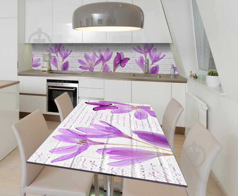 Наклейка виниловая на стол Zatarga "Крокусы Бабочка" 600х1200 мм Наклейка виниловая на стол Zatarga "Крокусы Бабочка" 600х1200 мм