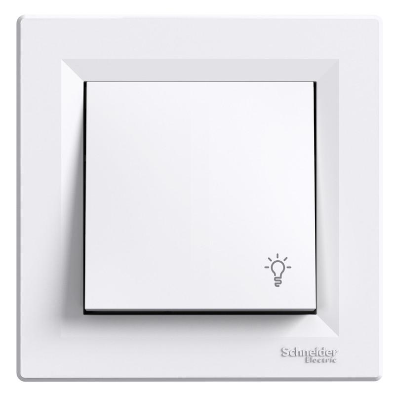 Выключатель кнопочный Schneider Electric Asfora с рамкой самозажимной ABS Белый (EPH0900121) Выключатель кнопочный Schneider Electric Asfora с рамкой самозажимной ABS Белый (EPH0900121)