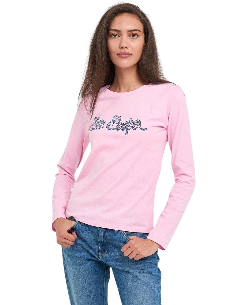 Футболка з довгим рукавом жіноча Lee Cooper 20196181.2809 L Рожевий (5942723123541)