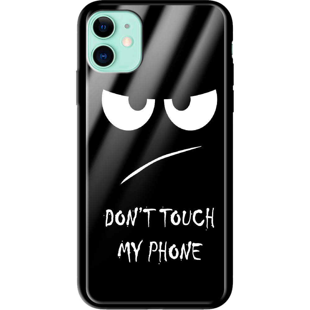 Чехол Boxface iPhone 11 Don't Touch my Phone Черный силикон со стеклом (38184-up535-38345)