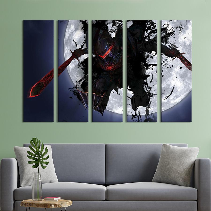Картина на холсте Мрачный ниндзя аниме 155x95 см (1423-51)