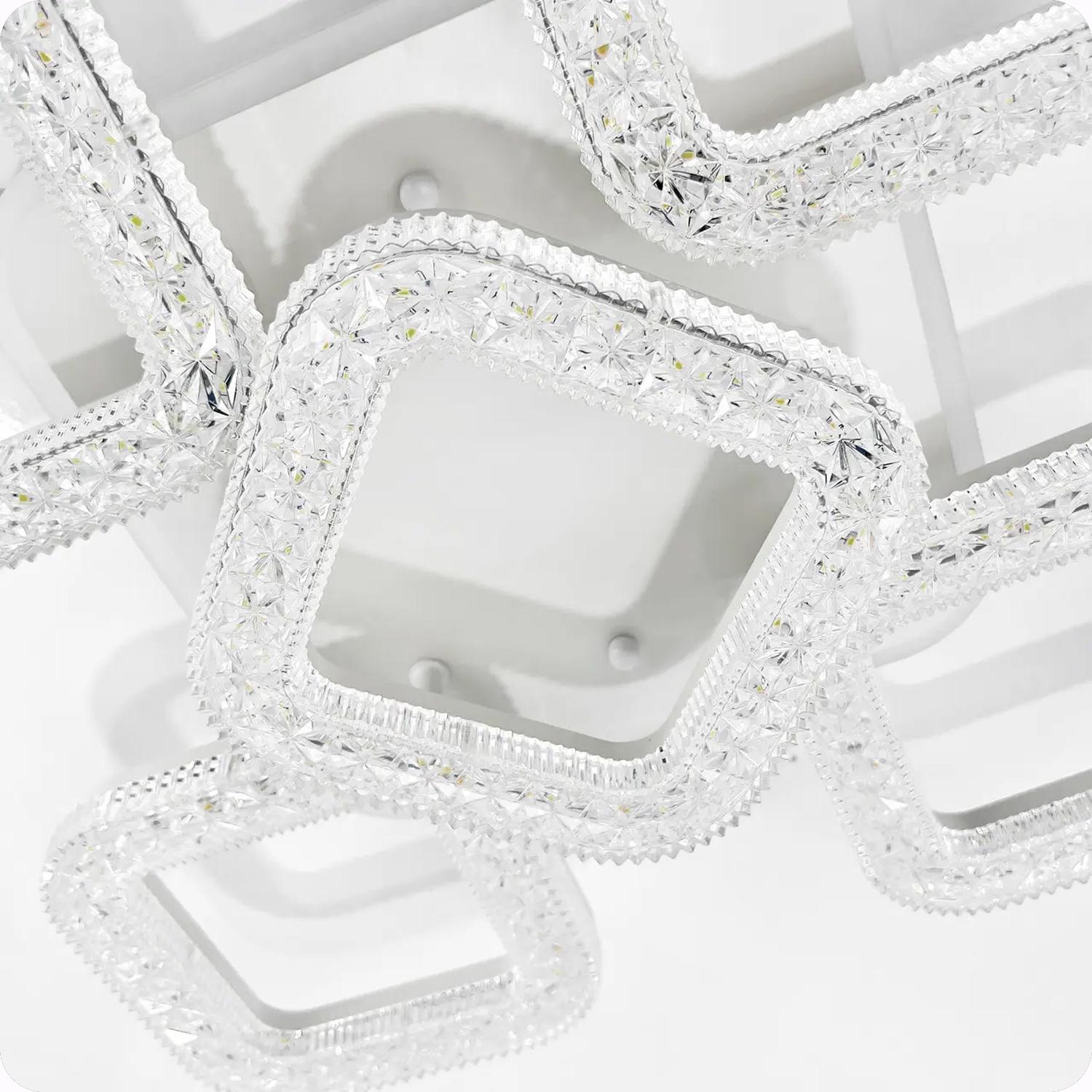 Люстра світлодіодна 517 Light 3color з пультом 80 Вт Білий (02071) - фото 6