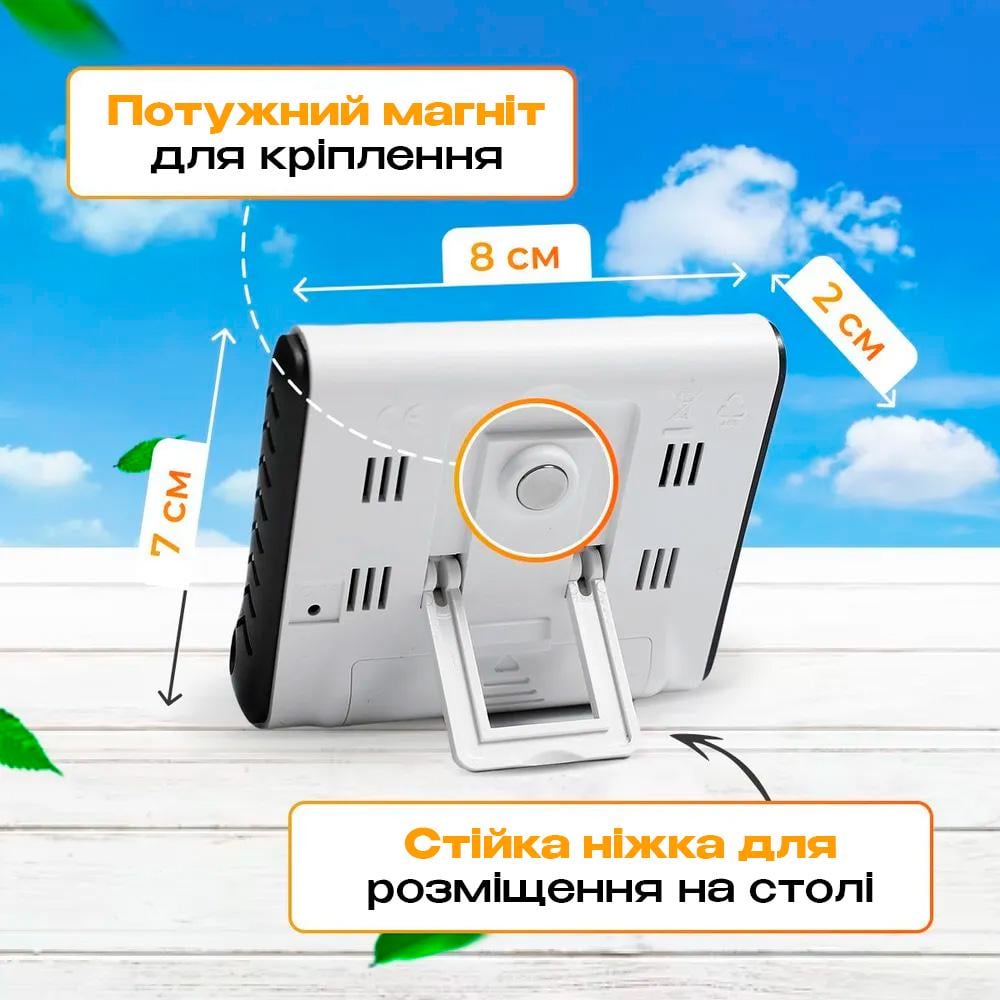 Термометр для комнаты Generic DC-103 с гигрометром с цифровым дисплеем с выносным датчиком (476540474) - фото 4 Термометр для комнаты Generic DC-103 с гигрометром с цифровым дисплеем с выносным датчиком (476540474) - фото 4
