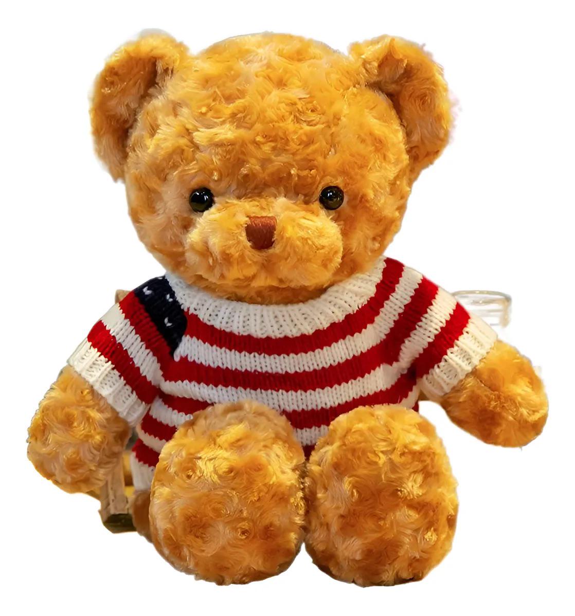 Игрушка детская мягкая плюшевый Медведь в свитере Wuke Bear Тедди Бежевый