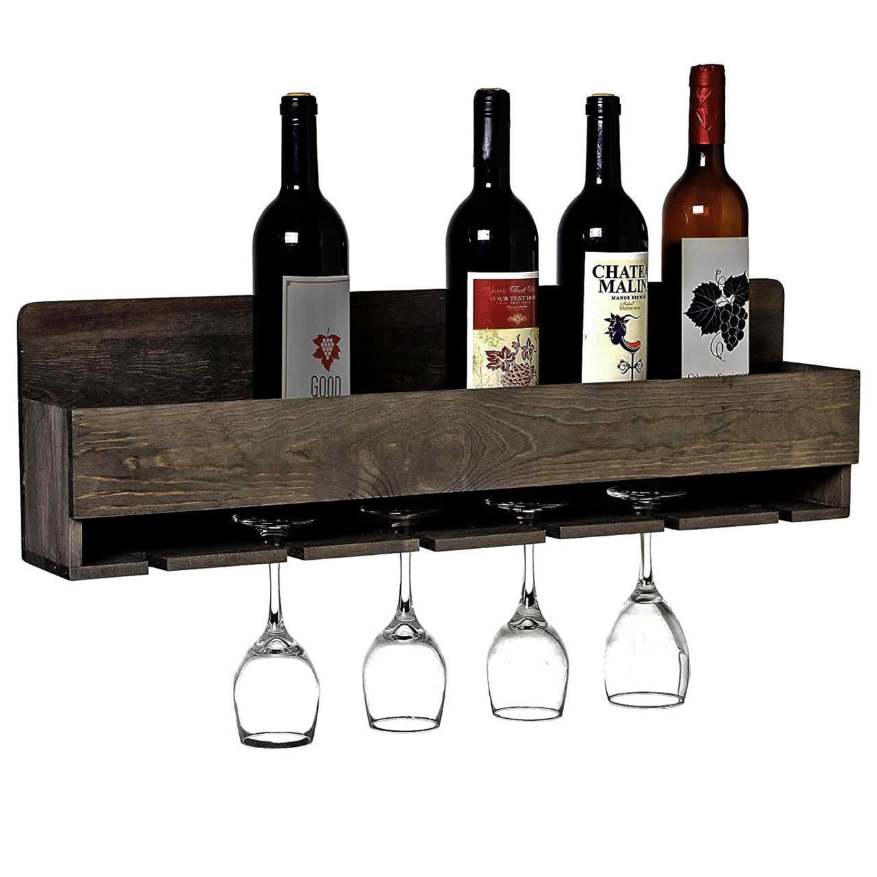 Полка для вина настенная из дерева Окахара Сепия (ПНК-017508)