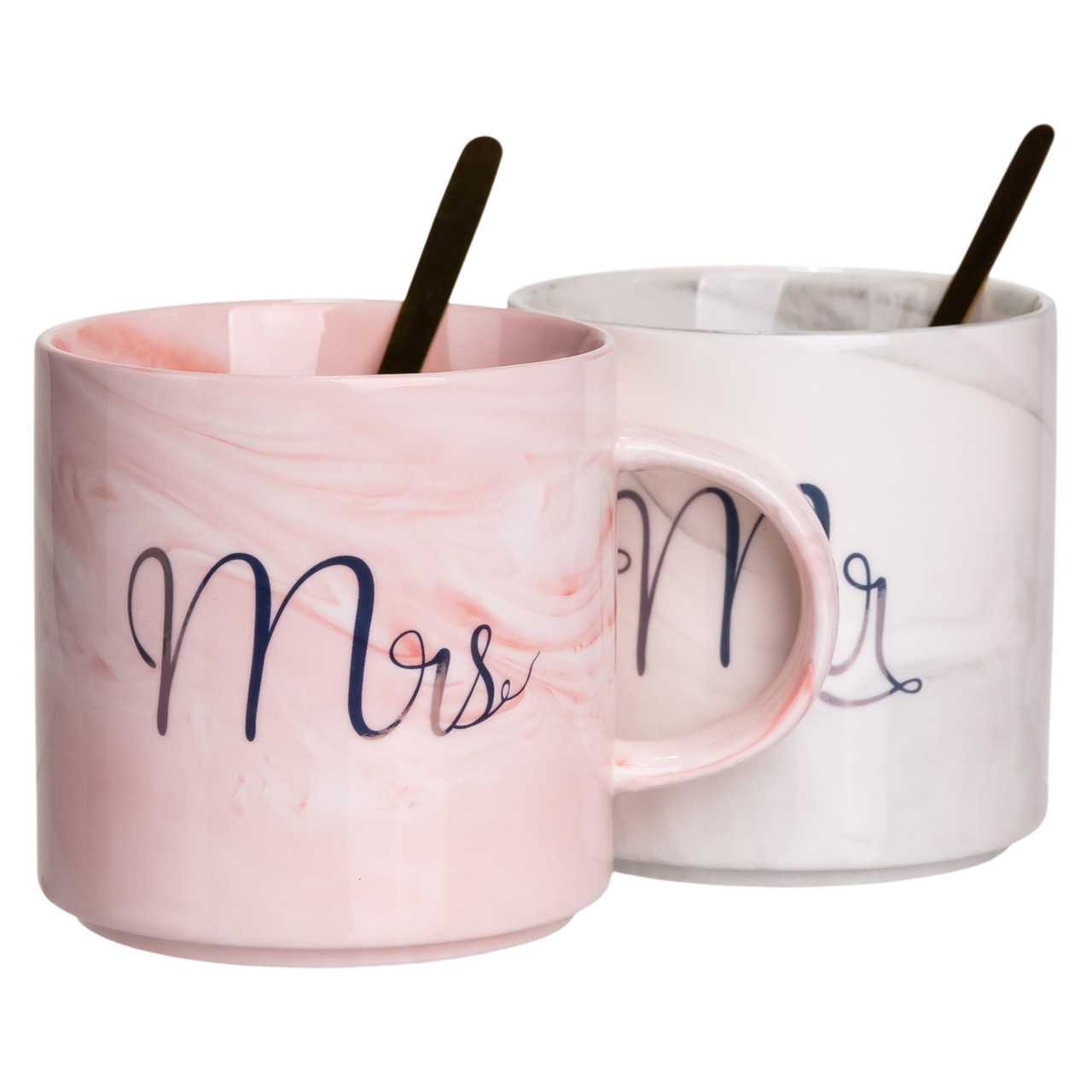 Набор парных фарфоровых чашек Mr&Mis 2 шт. по 400 мл Белый/Розовый (FM-28) Набор парных фарфоровых чашек Mr&Mis 2 шт. по 400 мл Белый/Розовый (FM-28)