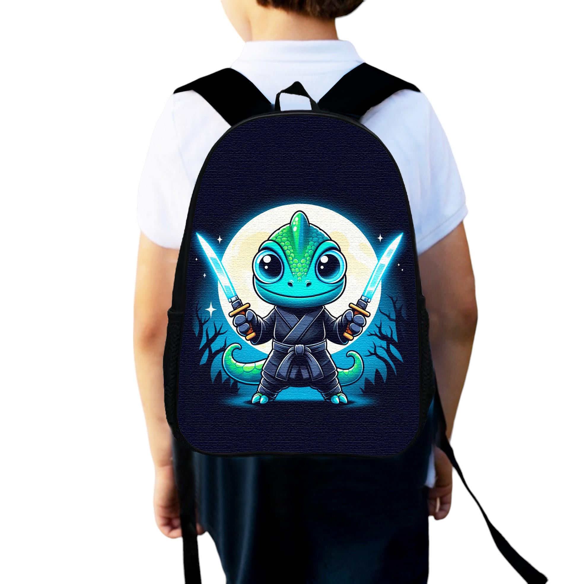 Школьный рюкзак детский Дракончик-ниндзя для мальчика 34х27 см (0214)