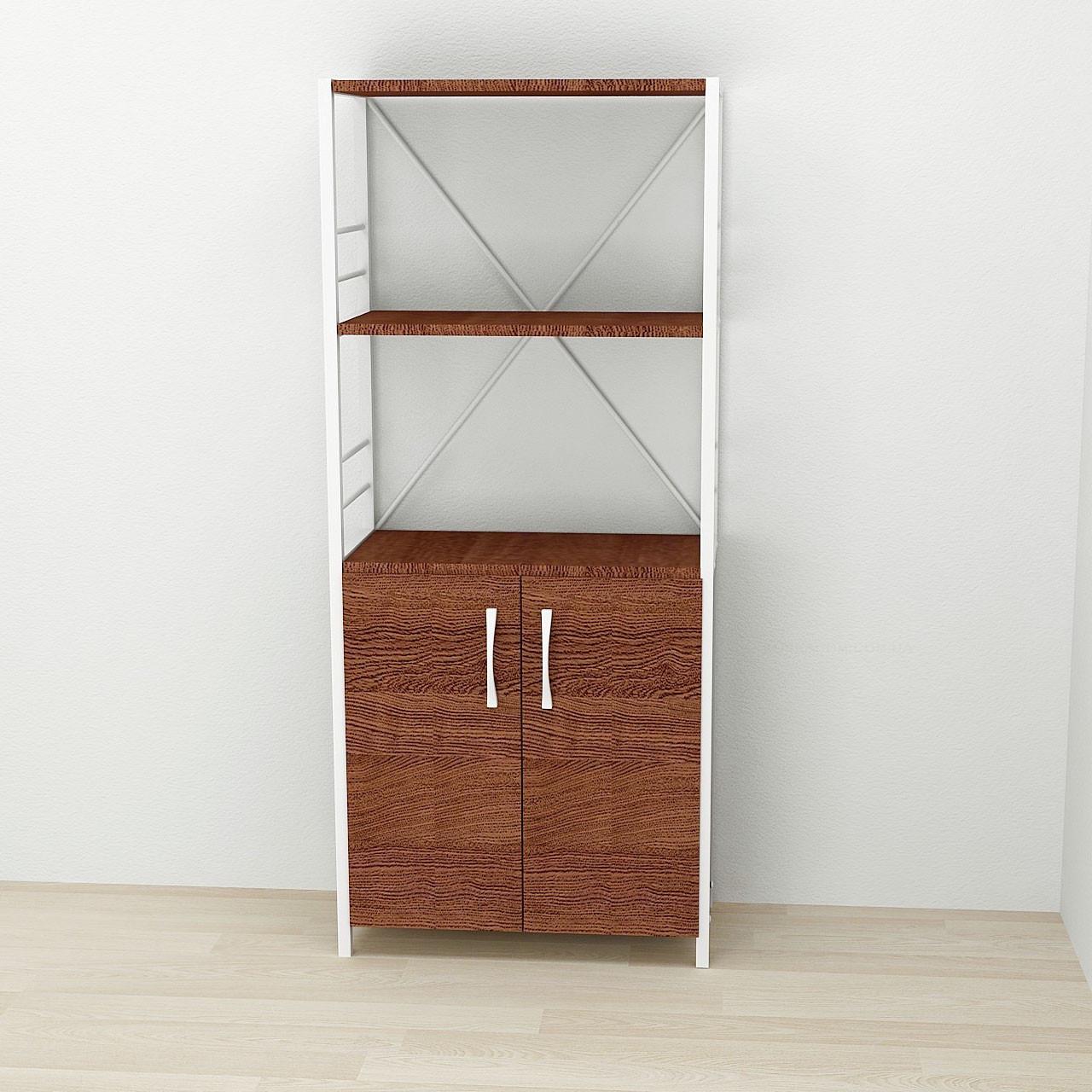 Этажерка Ferrum-decor Конект 3/60 с тумбой ДСП 144x60x28 см Белый/Венге (FRD-105532)