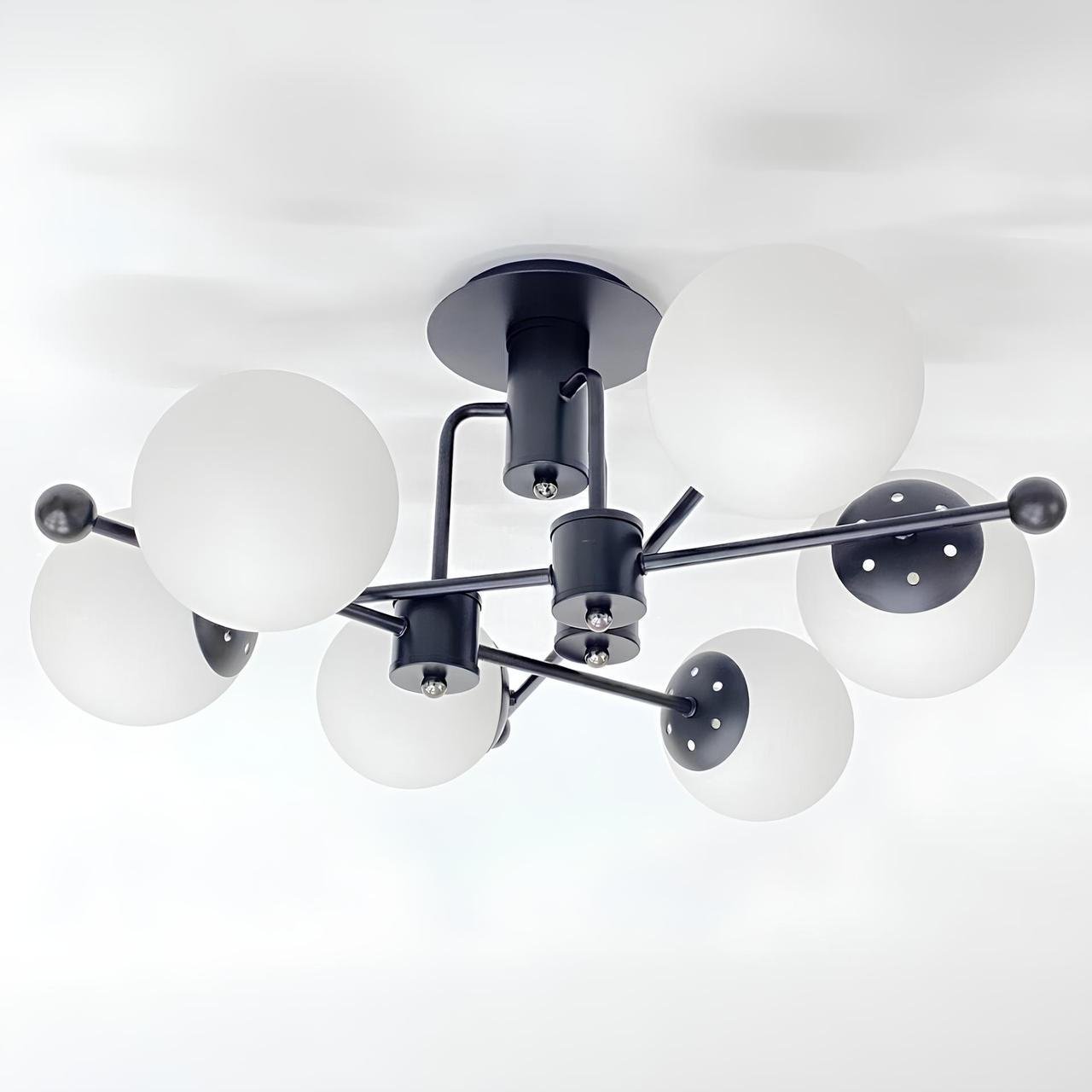 Люстра Valeso на шесть сферических плафонов под лампы Е27 Черный (91193A/6)