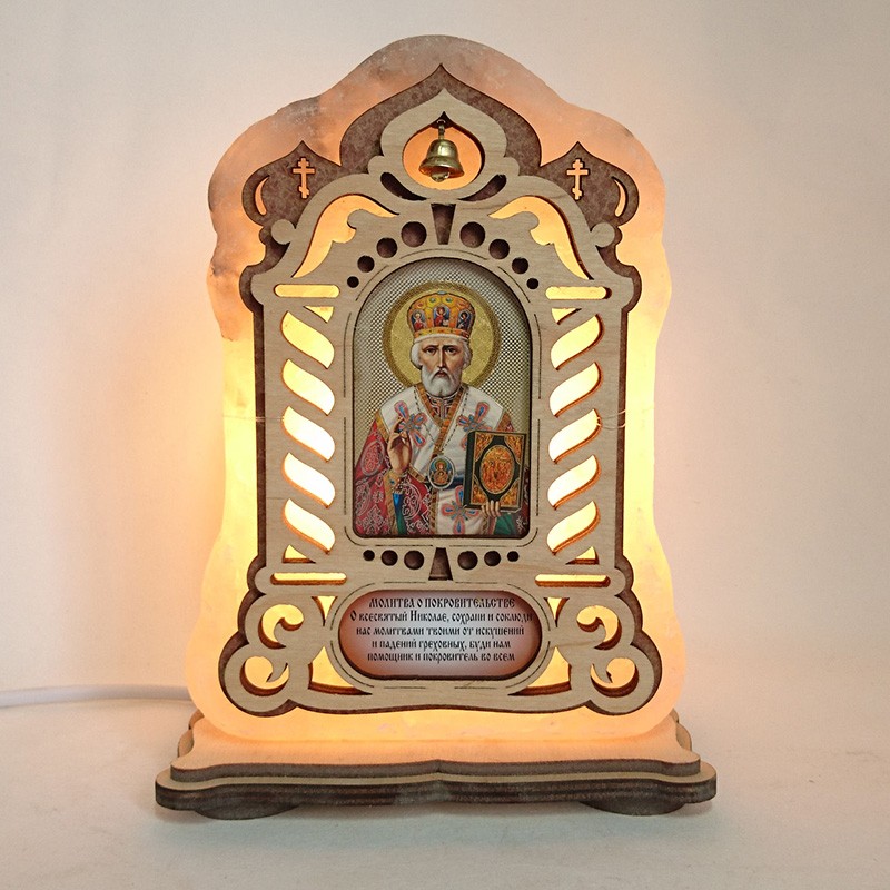 Соляная лампа Икона большая Николай желтое подсвечивание (20003) Соляная лампа Икона большая Николай желтое подсвечивание (20003)