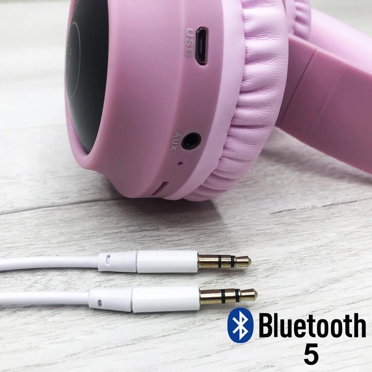 Навушники дитячі бездротові Hoco Bluetooth з вушками що світяться Рожевий (W27) - фото 10