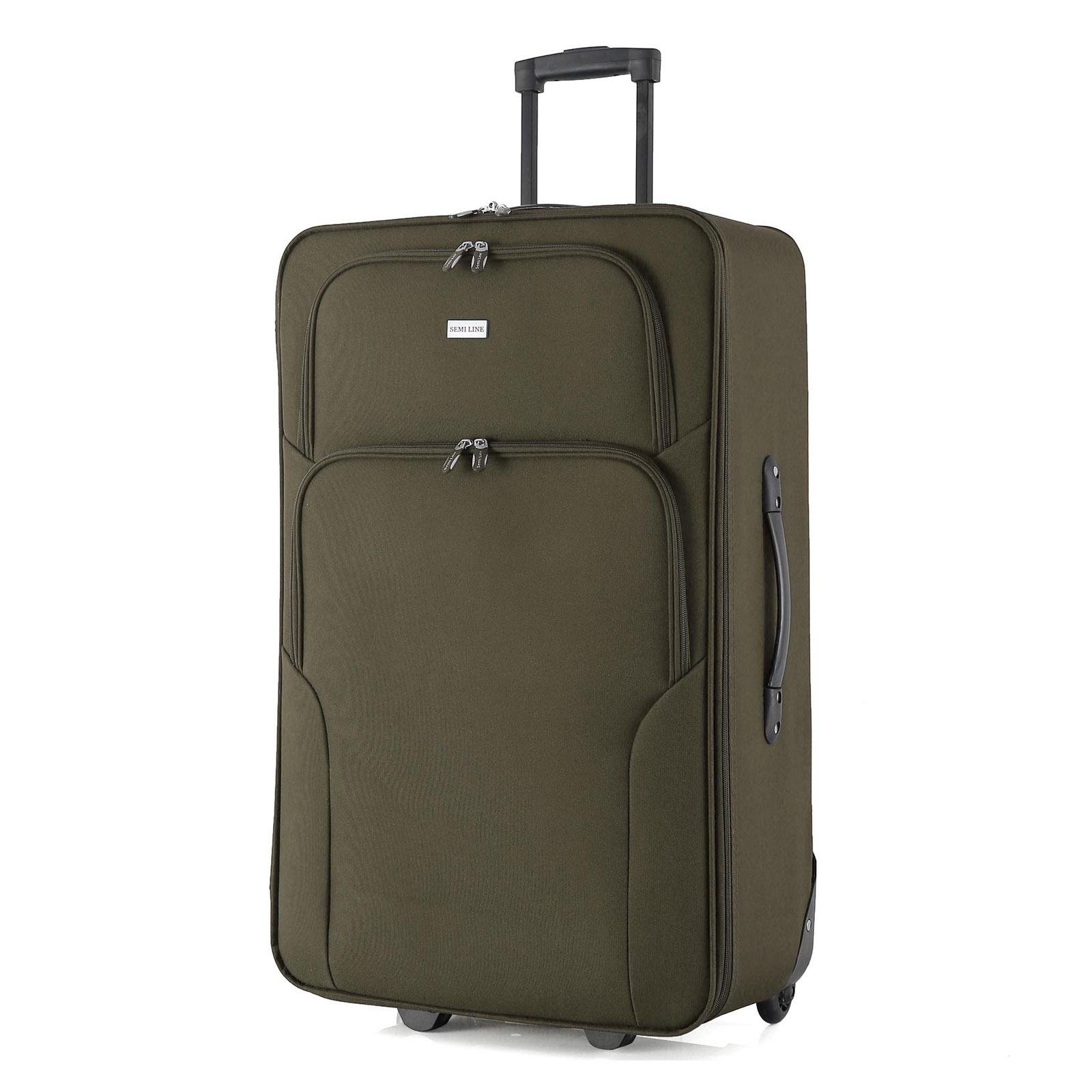 Валіза SEMI LINE 24" T5966-3 2 прихованих колеса Хакі