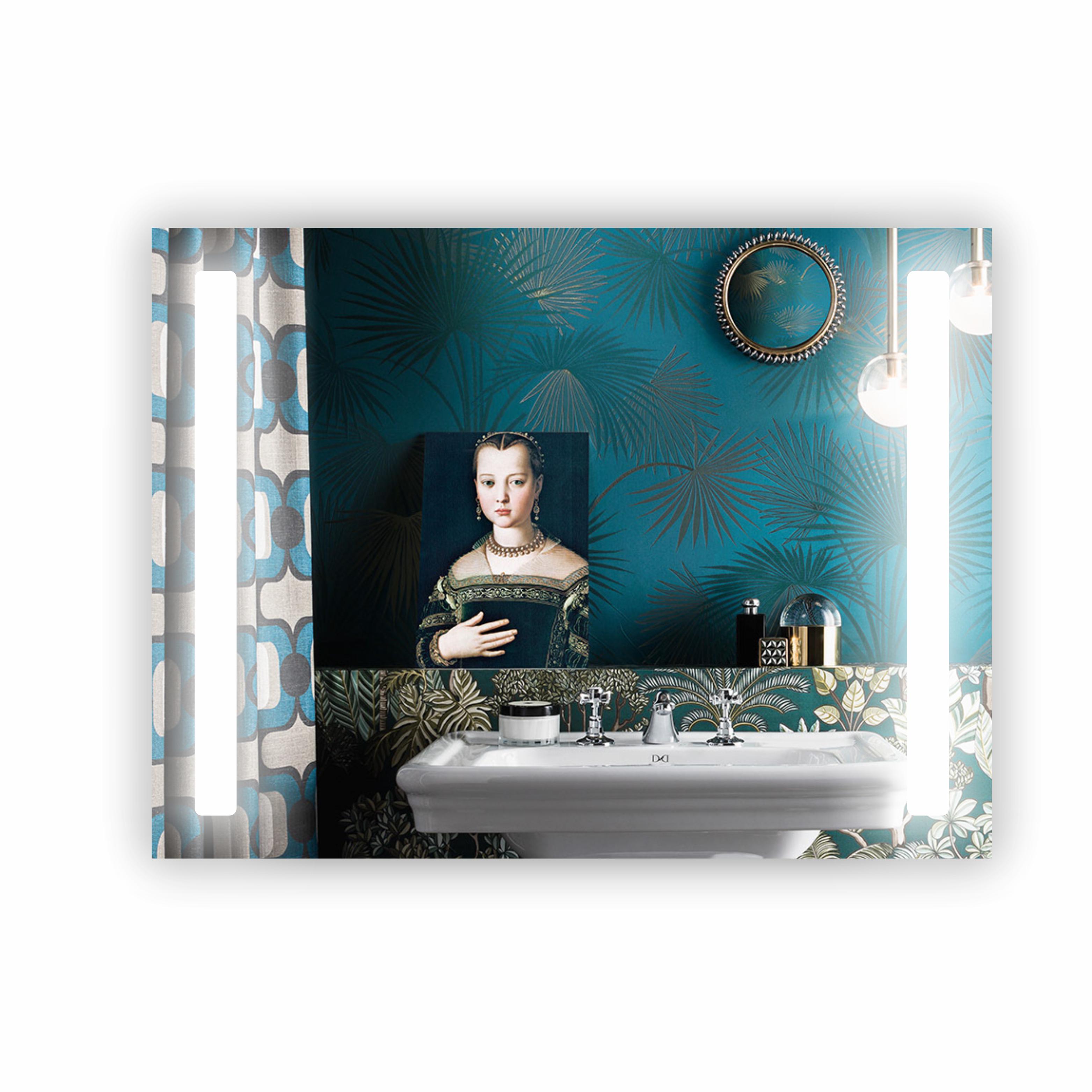 Зеркало с LED подсветкой с полкой 600х800 мм (R-036)