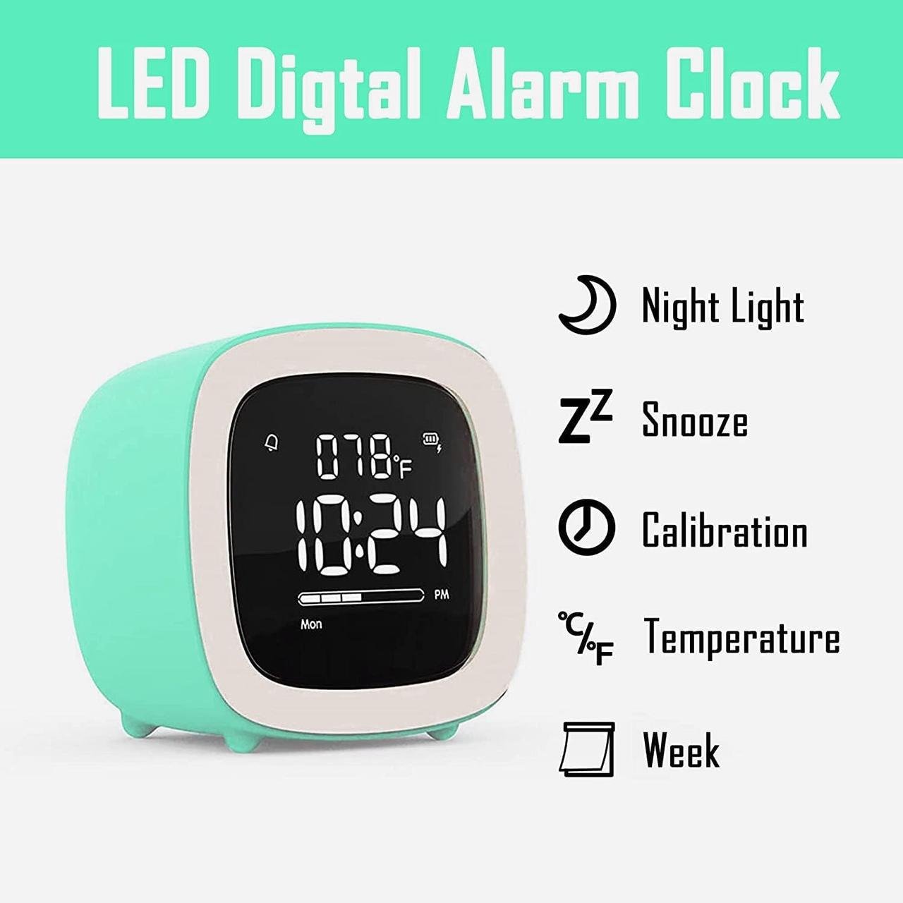 Часы настольные с будильником цифровые Cute TV аккумуляторные мультифункциональные Голубой (2459545715) - фото 4 Часы настольные с будильником цифровые Cute TV аккумуляторные мультифункциональные Голубой (2459545715) - фото 4