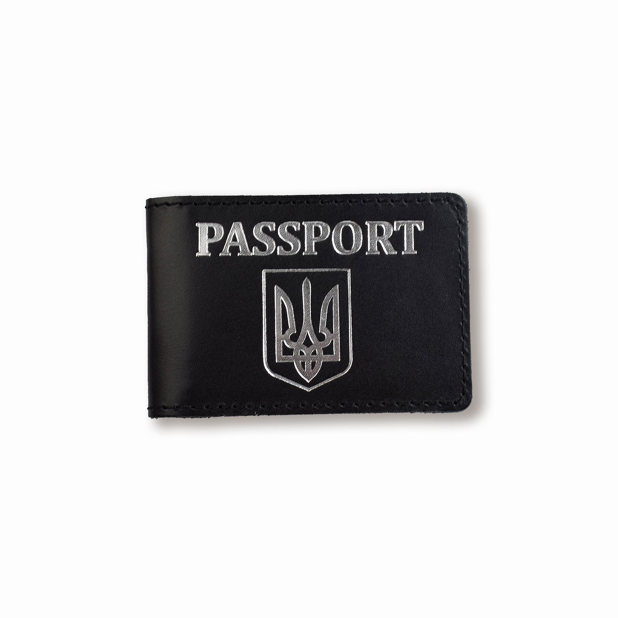 Обложка для ID-карты PASSPORT с гербом Черный с серебряным