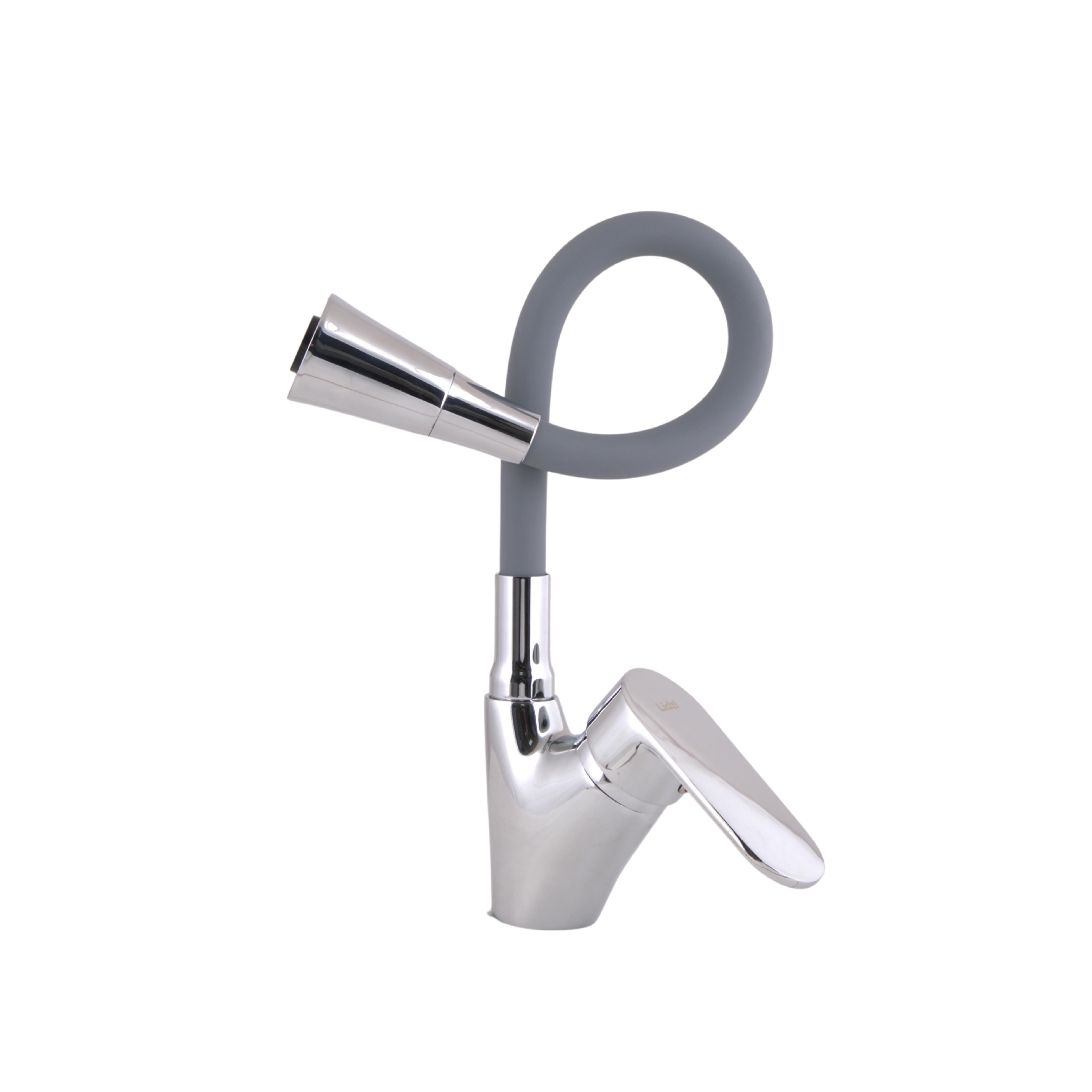 Змішувач для кухні Lidz Tani 007F3 із гнучким виливом k40 Grey/Chrome (LDTAN007F3GCR31869)