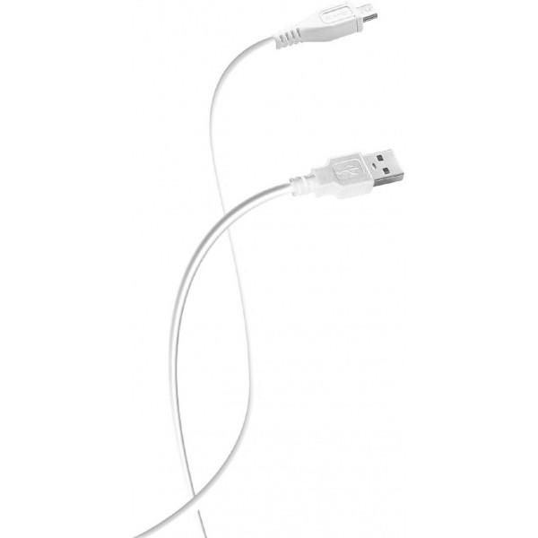 Кабель Florence Be Smart microUSB 1A, 1м, white (FD-M1-1W)