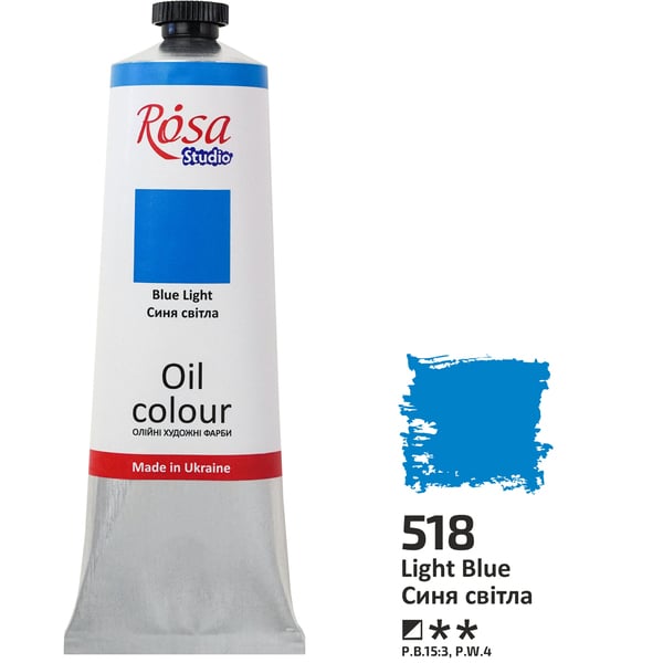 Масляная краска ROSA Studio 518 100 мл Синий светлый (328518)