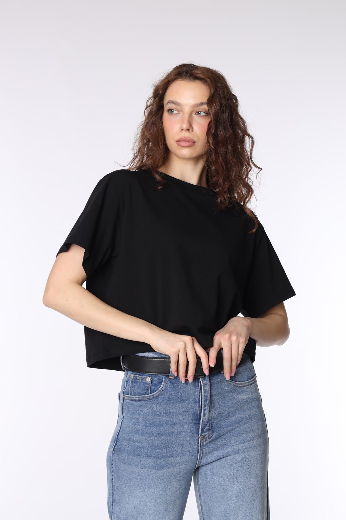 Футболка с коротким рукавом женская Yuki ЦБ-00291488 р. 46 Черный (SKT001304464)