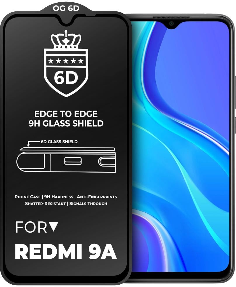 Защитное стекло 6D OG Crown Xiaomi Redmi 9A Black (19041) Защитное стекло 6D OG Crown Xiaomi Redmi 9A Black (19041)