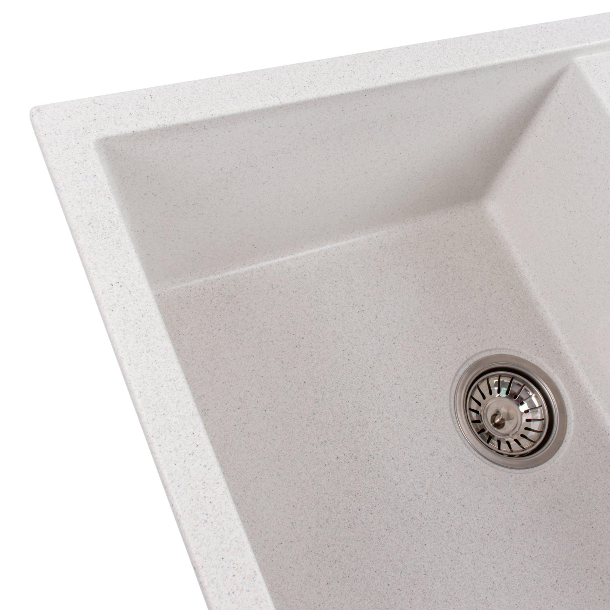 Мийка гранітна для кухні Valeso 7950 Selena матова Білий - фото 2 Мийка гранітна для кухні Valeso 7950 Selena матова Білий - фото 2