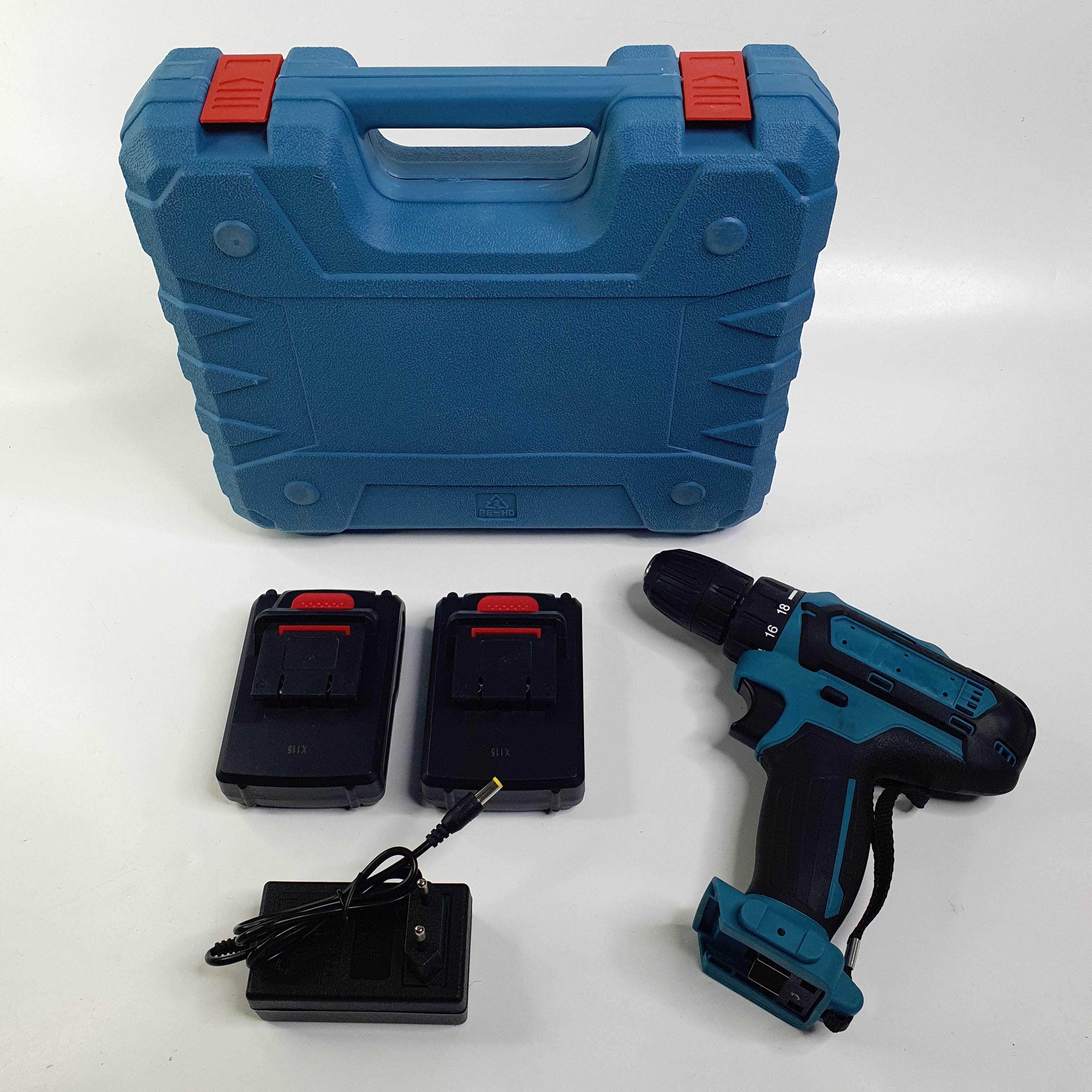 Шуруповерт с набором инструментов 24W аккумуляторный в пластиковом кейсе (DRILL-24-Blue/Black)