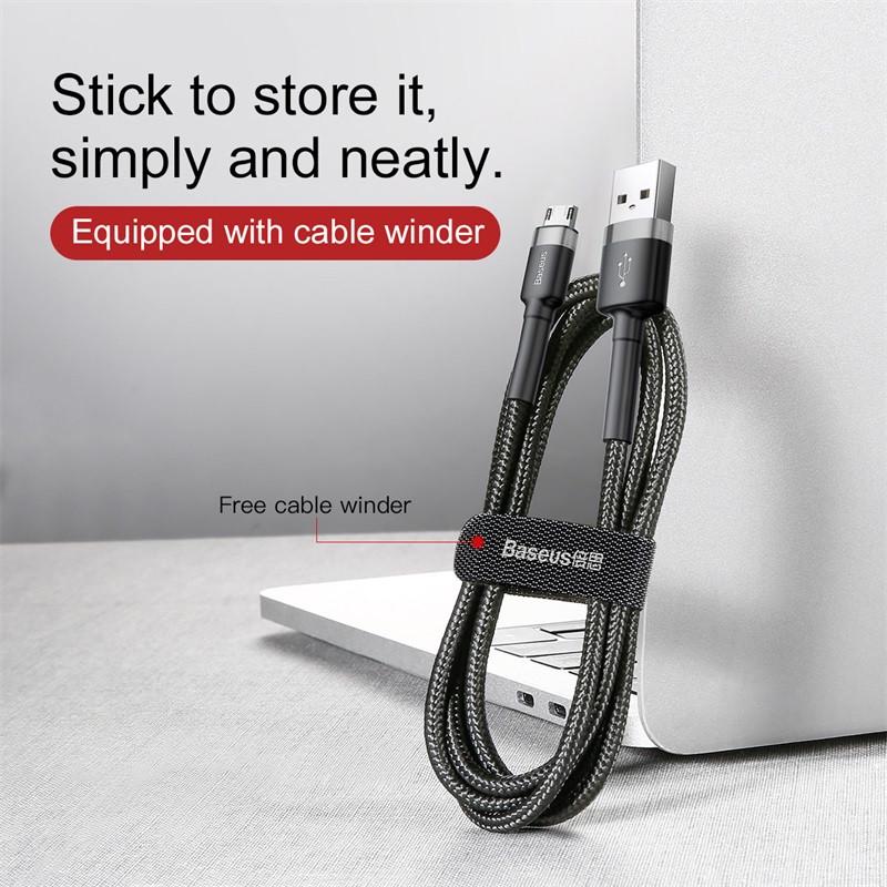 USB кабель BASEUS Micro USB Сafule 2.4A 0.5 м Black - фото 4