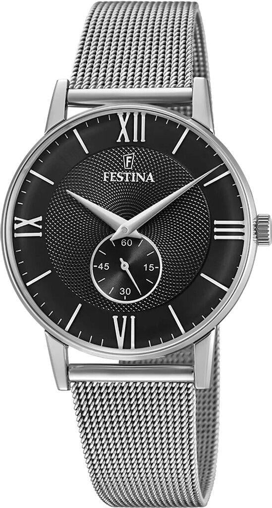 Наручные часы женские Festina F20568/4 Retro со стальным корпусом WR 30 м и черным циферблатом