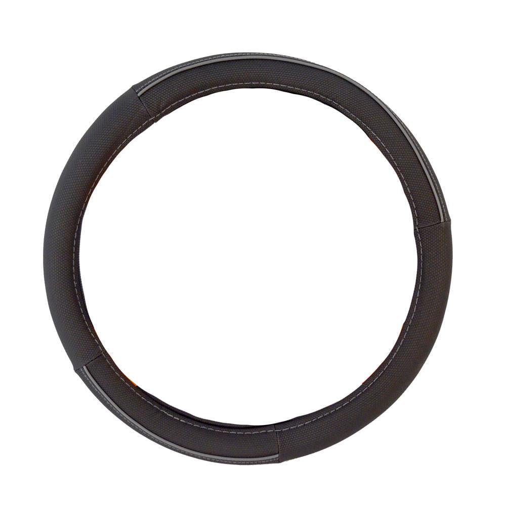 Чохол на кермо Elegant Plus М Чорний з сірою ниткою (EL 105425)