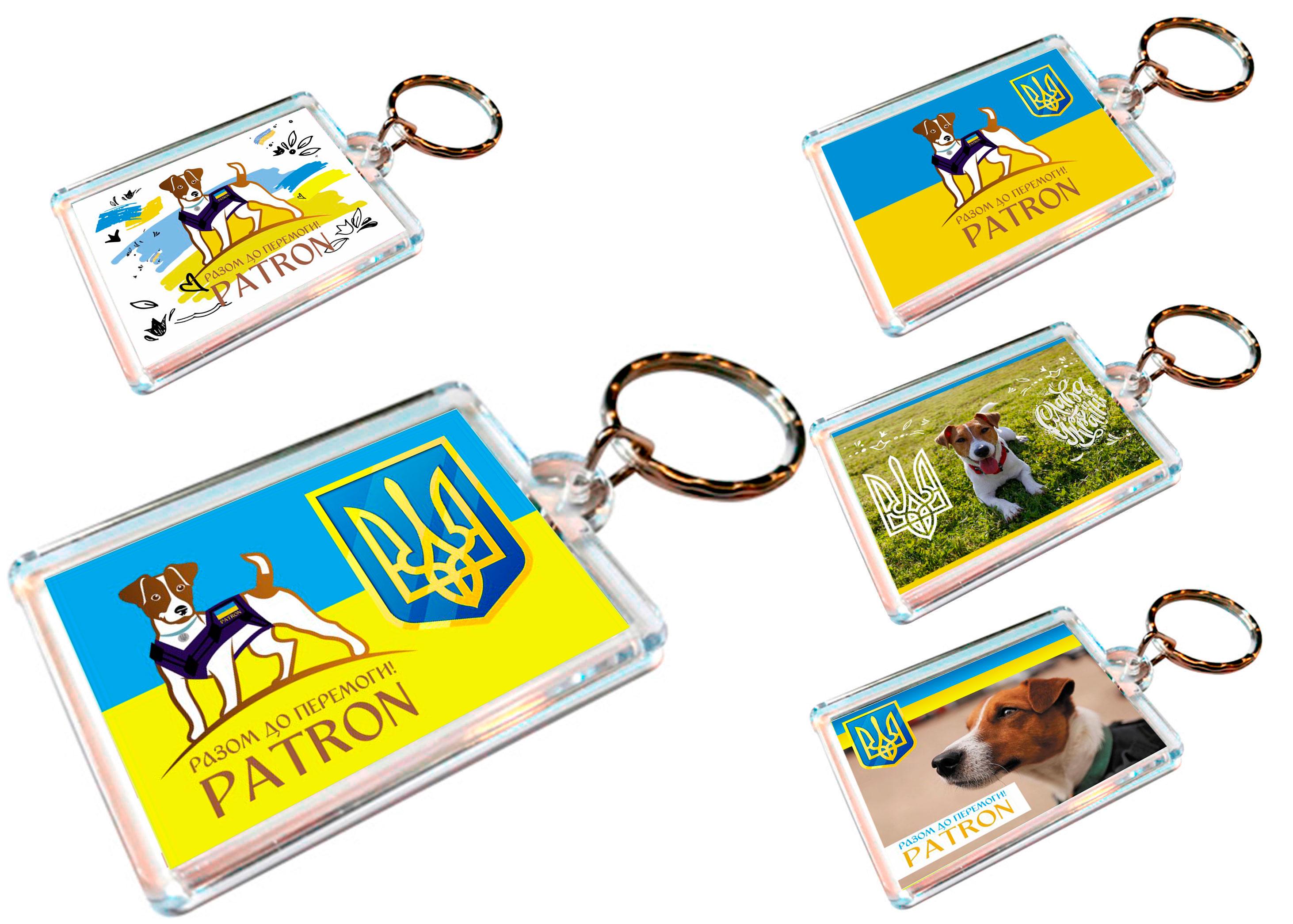 Брелки для ключей акриловые Apriori Пес Патрон Украина 5 шт. 27 вид