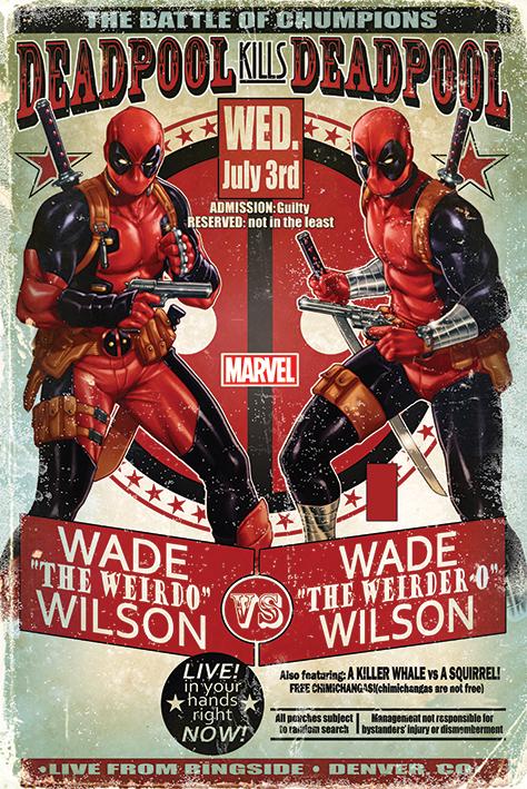 Постер плакат Дэдпул/Deadpool Wade vs Wade 61x91,5 см