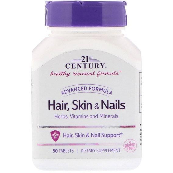 Комплекс для шкіри волосся і нігтів 21st Century Hair, Skin & Nails Advanced Formula 50 Tabs