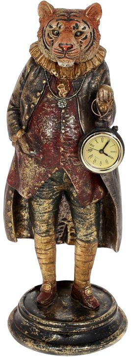 Фигурка декоративная Тигр с Часами 40,5 см полистоун Бордо/Золото (BD-419-254)