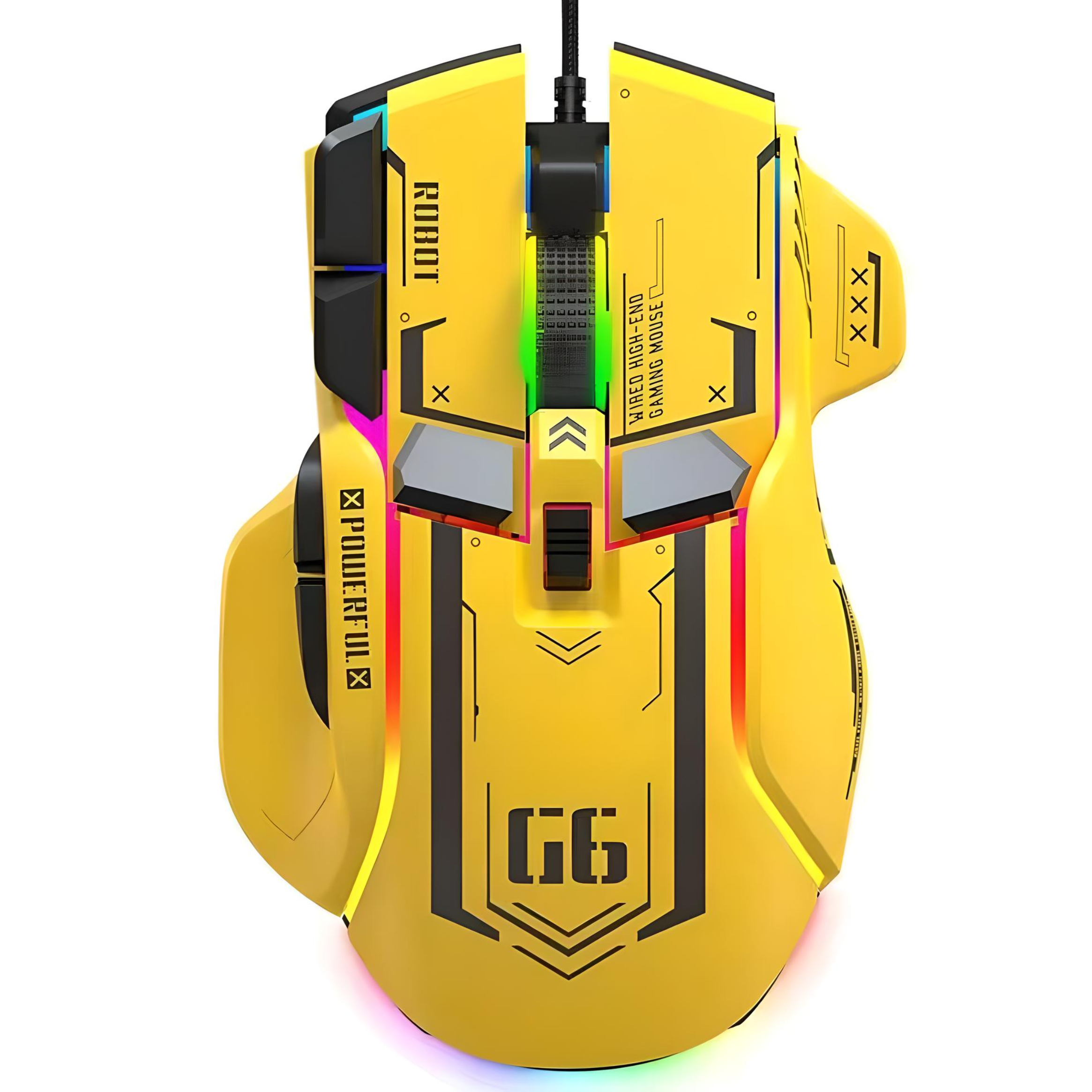 Мышь игровая G6 проводная RGB 12800 DPI Желтый