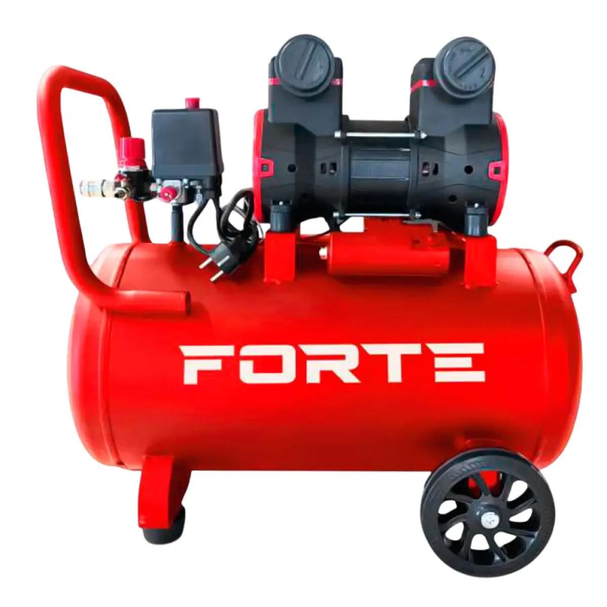 Компрессор безмасляный FORTE 1680W-50L производительность 250 л/мин ресивер 50 л 8 бар двигатель 1,68 кВт