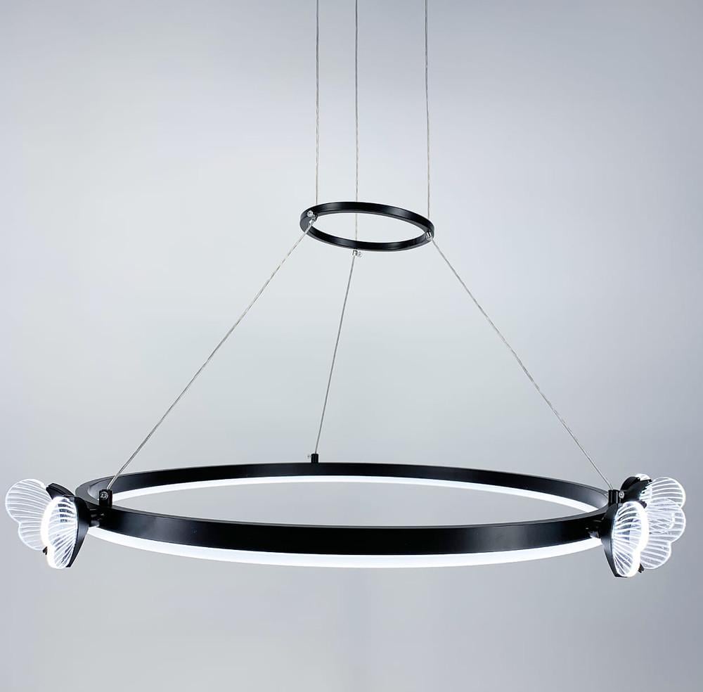 Люстра світлодіодна кільце із метеликами Чорний (C 18-700 BK) - фото 1 Люстра світлодіодна кільце із метеликами Чорний (C 18-700 BK) - фото 1