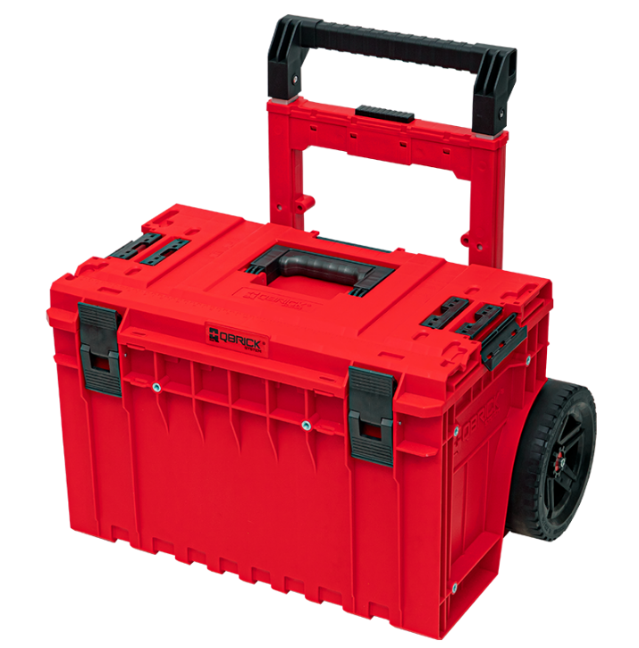 Ящик для инструмента Qbrick System ONE Cart 2,0 Red Ultra HD Custom модульный на колесах 641х485х660 мм Красный