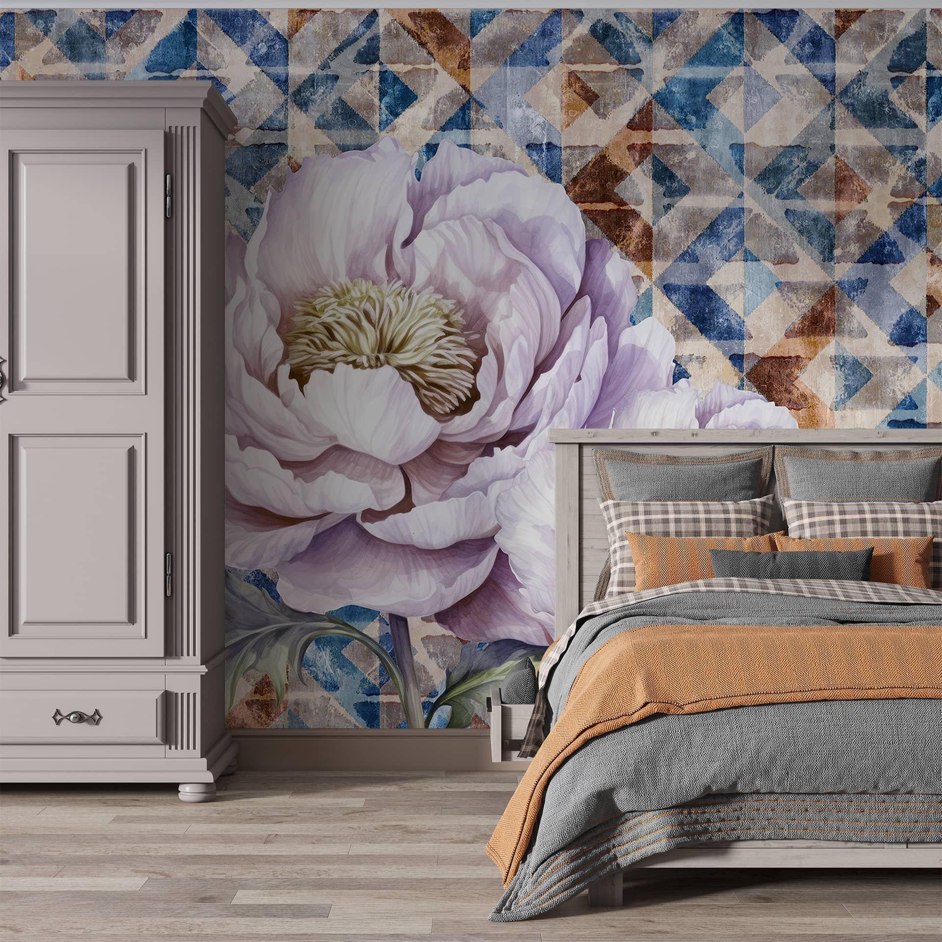 Фотообои флизелиновые Styleo Print-walls Цветочная геометрия 0467 400х250 см (Pw-0467/4)