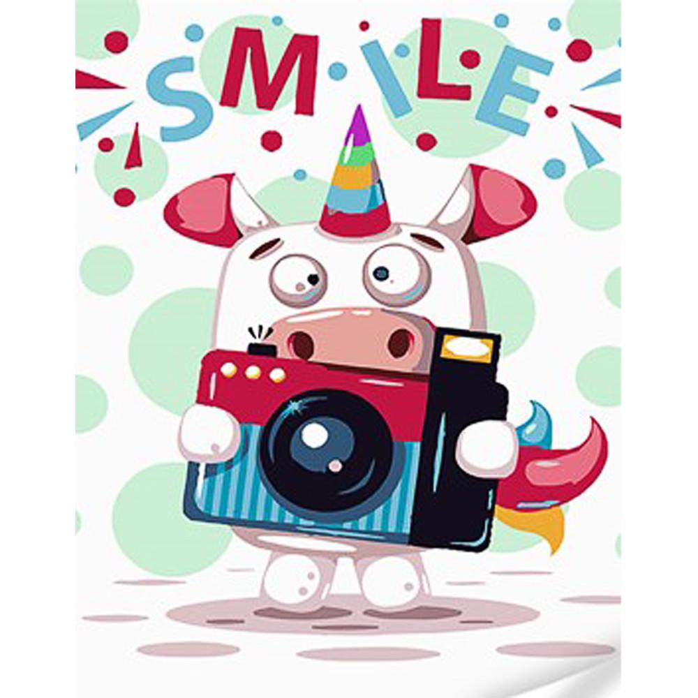 Картина по номерам Strateg Премиум Smile с лаком и 30х40 см (SS1068)