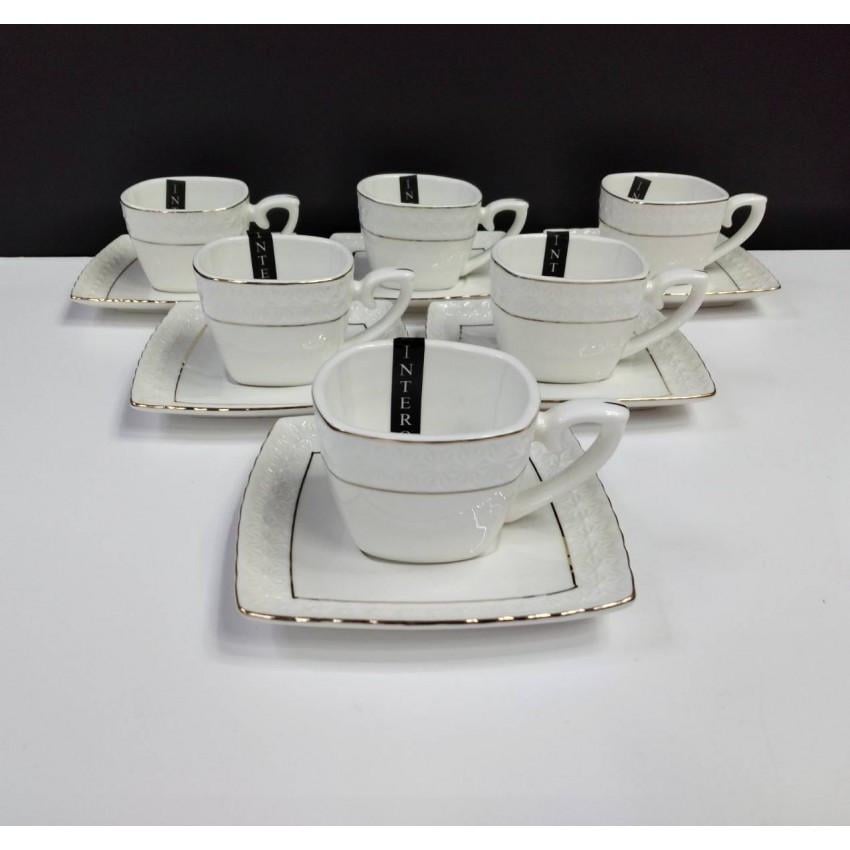 Набір кавовий порцеляновий Interos 507006 Снігова королева 90 мл 12 пр. Білий (1215554930) - фото 5 Набір кавовий порцеляновий Interos 507006 Снігова королева 90 мл 12 пр. Білий (1215554930) - фото 5