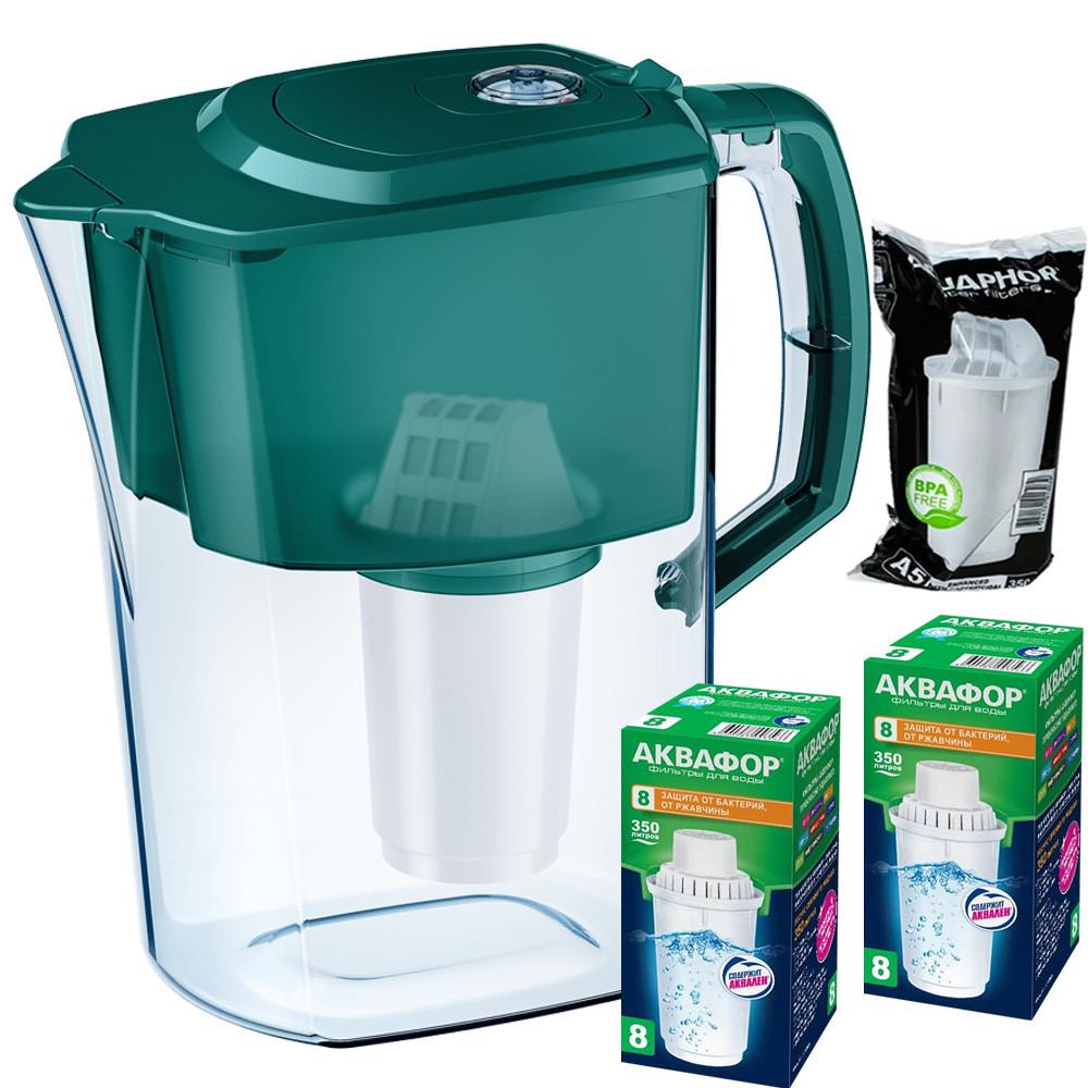 Фильтр-кувшин Аквафор Атлант А5 два модуля В8 Темно-зеленый (1859287206)