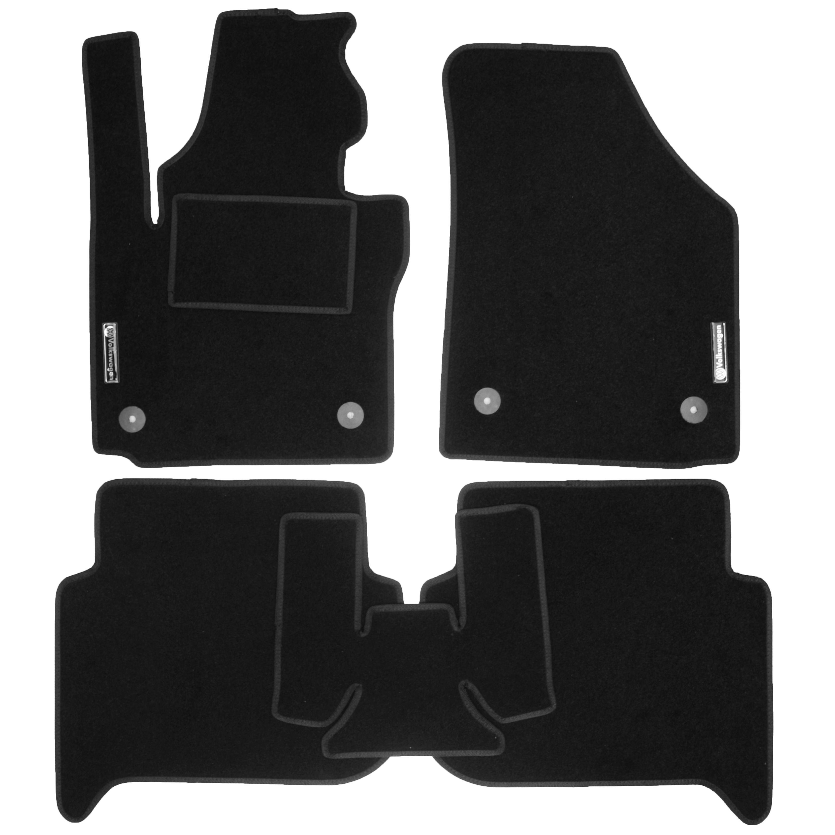 Коврики в салон для Volkswagen Touran '03-15 текстильные 4 клипсы Черный (34525)