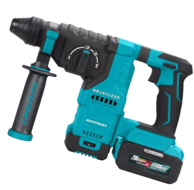 Акумуляторний перфоратор Grand ПА-20/26 BL/HS-1 20В 4Ah безщітковий SDS+ 3 Дж кейс