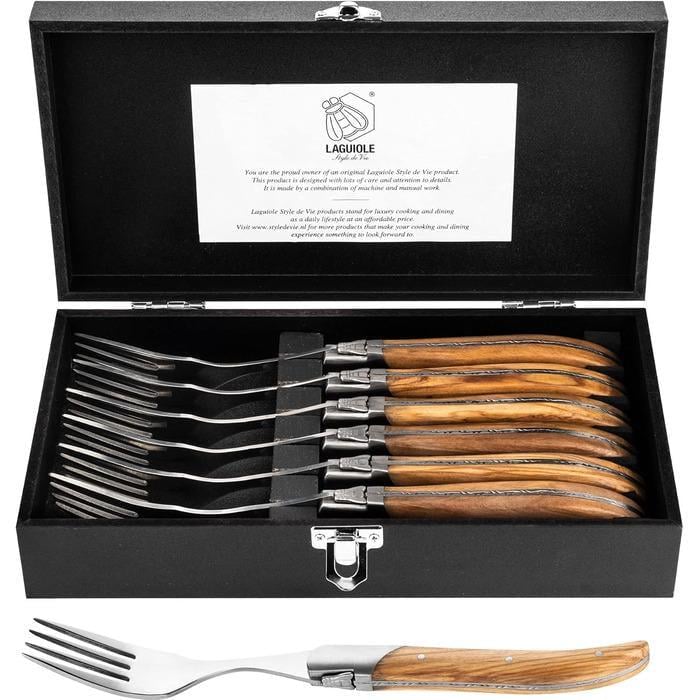 Набір виделок Luxury Line Laguiole Style de Vie 6 шт. в дерев'яній коробці Набір виделок Luxury Line Laguiole Style de Vie 6 шт. в дерев'яній коробці